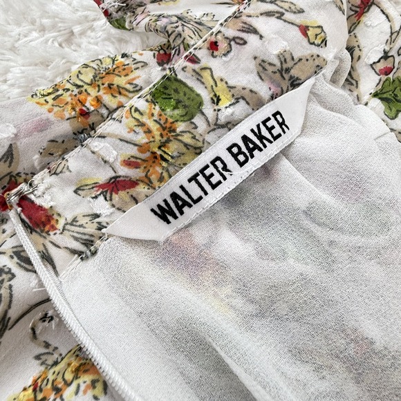 Walter Baker Skirt Womens Small White Floral Ruffle High Waist Lined Boho Style - Picture 6 of 11